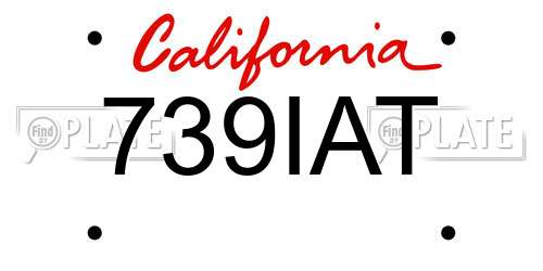 739IAT California License Plate