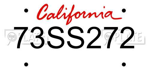 73SS272 California License Plate