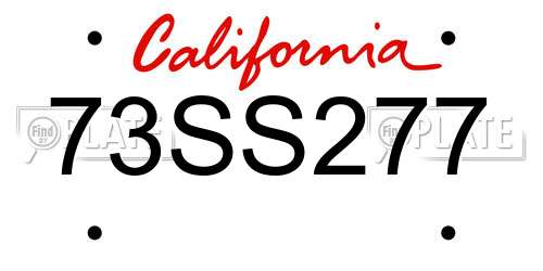 73SS277 California License Plate