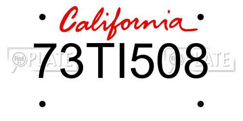 73TI508 California License Plate