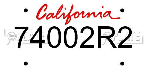 74002R2 California License Plate