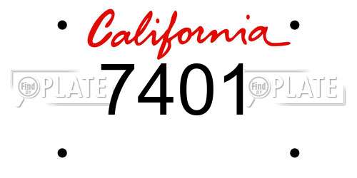 7401 California License Plate