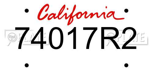74017R2 California License Plate
