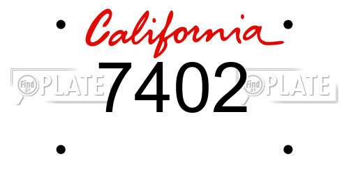 7402 California License Plate