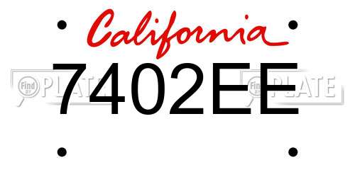 7402EE California License Plate