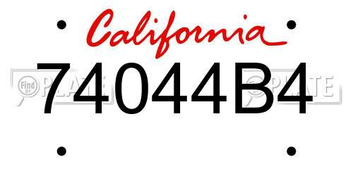 74044B4 California License Plate