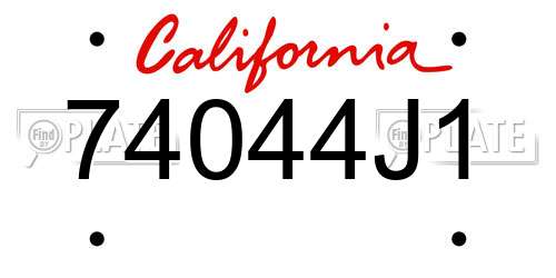 74044J1 California License Plate