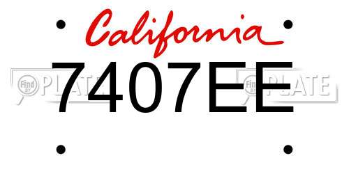 7407EE California License Plate
