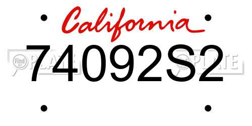 74092S2 California License Plate
