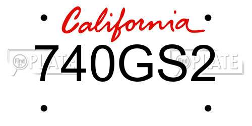 740GS2 California License Plate