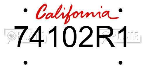 74102R1 California License Plate