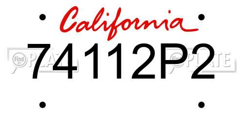 74112P2 California License Plate