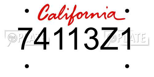74113Z1 California License Plate