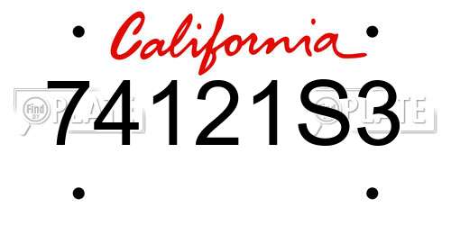 74121S3 California License Plate