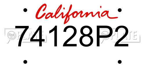 74128P2 California License Plate