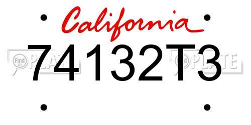 74132T3 California License Plate
