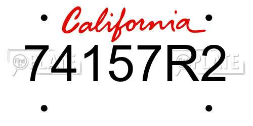 74157R2 California License Plate
