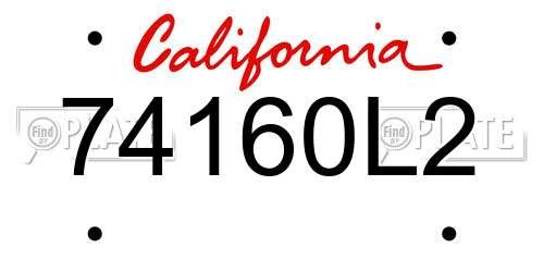 74160L2 California License Plate