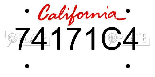 74171C4 California License Plate