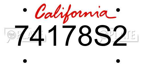 74178S2 California License Plate