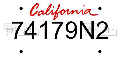 74179N2 California License Plate