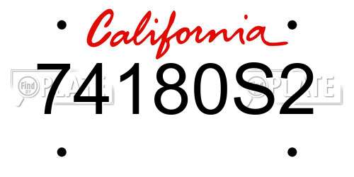 74180S2 California License Plate