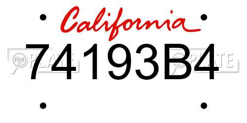 74193B4 California License Plate