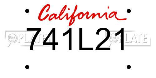 741L21 California License Plate