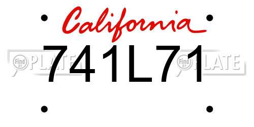 741L71 California License Plate