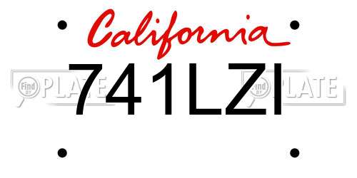 741LZI California License Plate