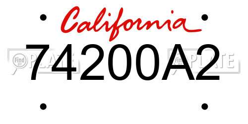 74200A2 California License Plate