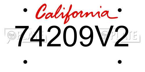 74209V2 California License Plate