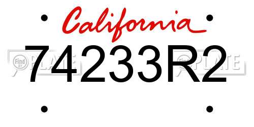 74233R2 California License Plate