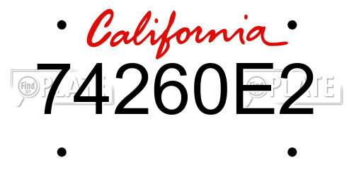 74260E2 California License Plate