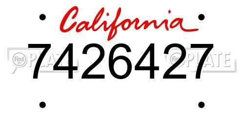 7426427 California License Plate