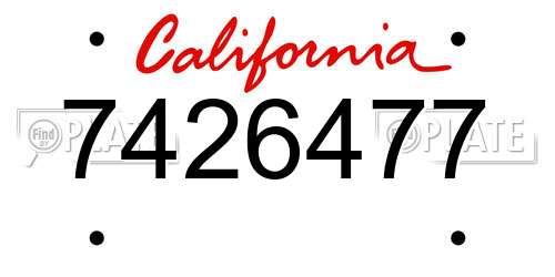 7426477 California License Plate