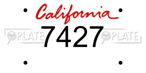 7427 California License Plate