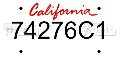 74276C1 California License Plate