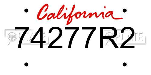 74277R2 California License Plate