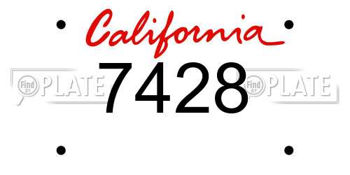 7428 California License Plate