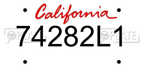 74282L1 California License Plate