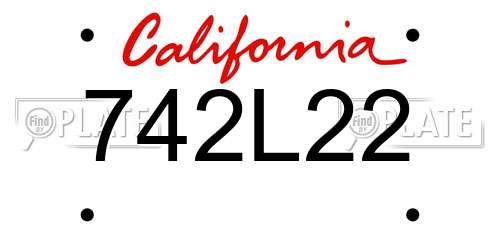 742L22 California License Plate