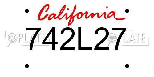 742L27 California License Plate