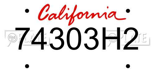 74303H2 California License Plate