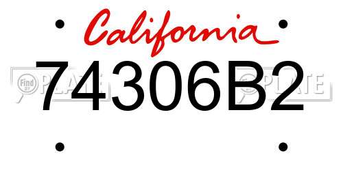 74306B2 California License Plate
