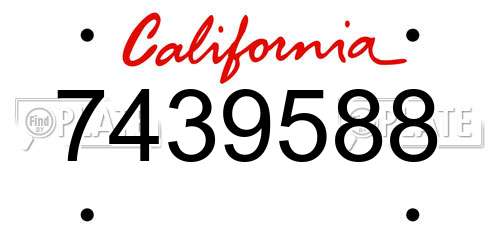 7439588 California License Plate
