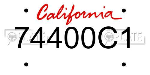 74400C1 California License Plate