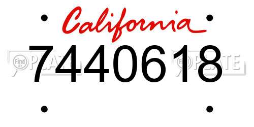 7440618 California License Plate