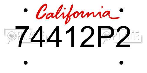 74412P2 California License Plate