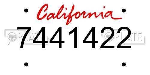 7441422 California License Plate